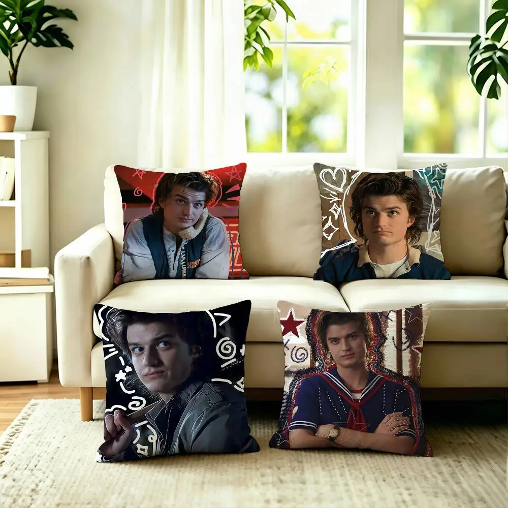 American Actor J-Joe Keery Square Double-Sided printed Pillow Case Bedroom Bedside Pillow Sofa Cushion Cover