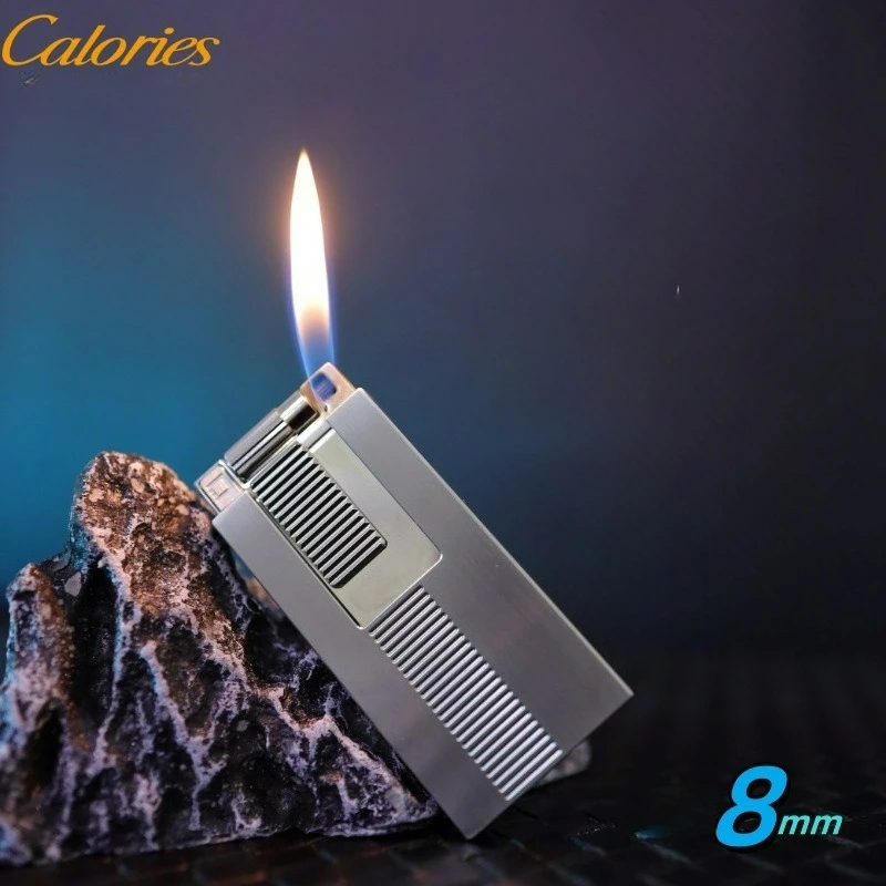

Calories Brass Ultra Thin Sky Ladder Oblique Fire Butane Gas Lighter Unusual High end Lighter Smoking Accessories Gift For Men