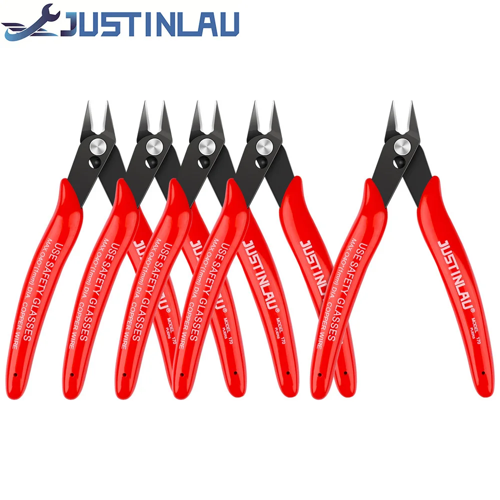 Blue/Red 170 Wire Cutter DIY Trimmer Diagonal Side Cutting Cable Nippers Red Blue Pliers Hand Mini Snips Flush Nipper Trimmer