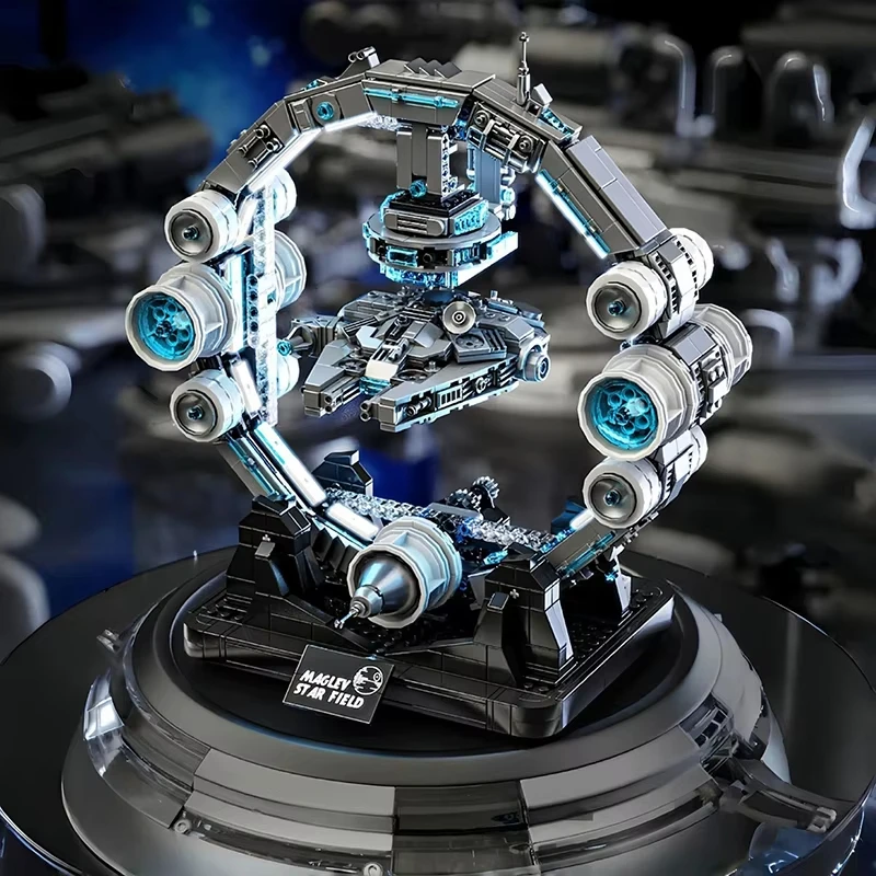 Technical Maglev Falcon Spaceship Building Blocks Magnetic Suspension Space War Spacecraft Bricks Toys Ornaments Kids Gifts