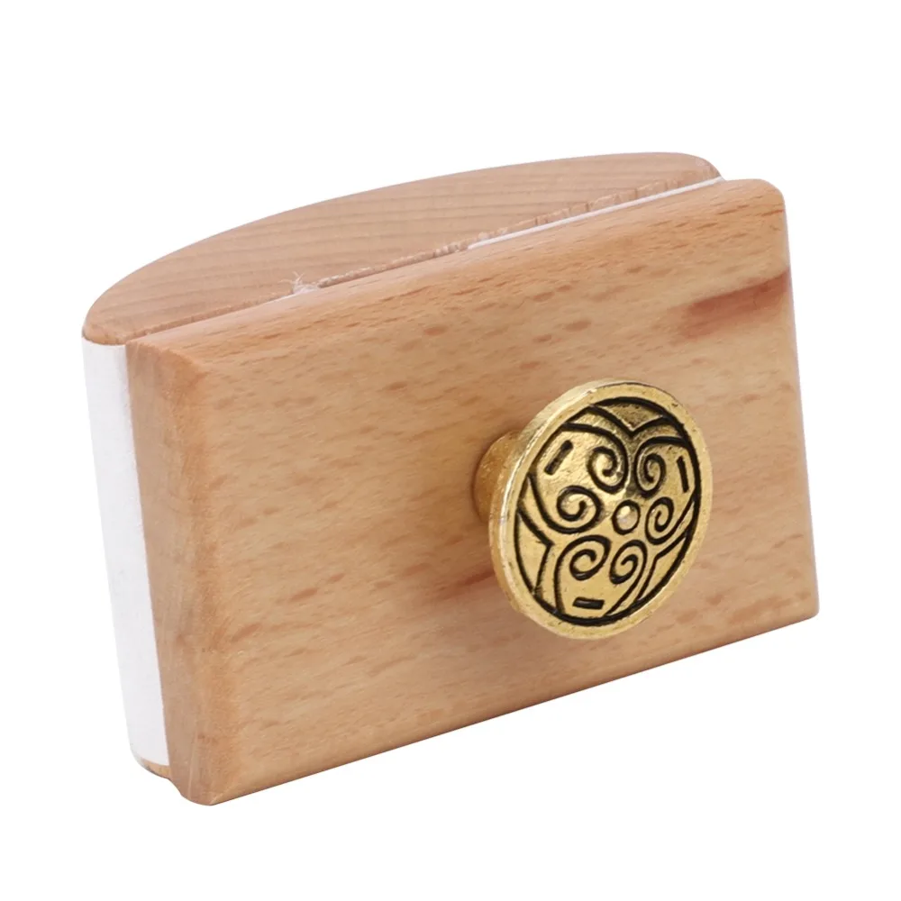 Wood Color /Brown Ink Absorption Seal Wood Beautiful Appearance Ink Quick Drying Tool Smooth Surface Arc Design Calligraphy Seal