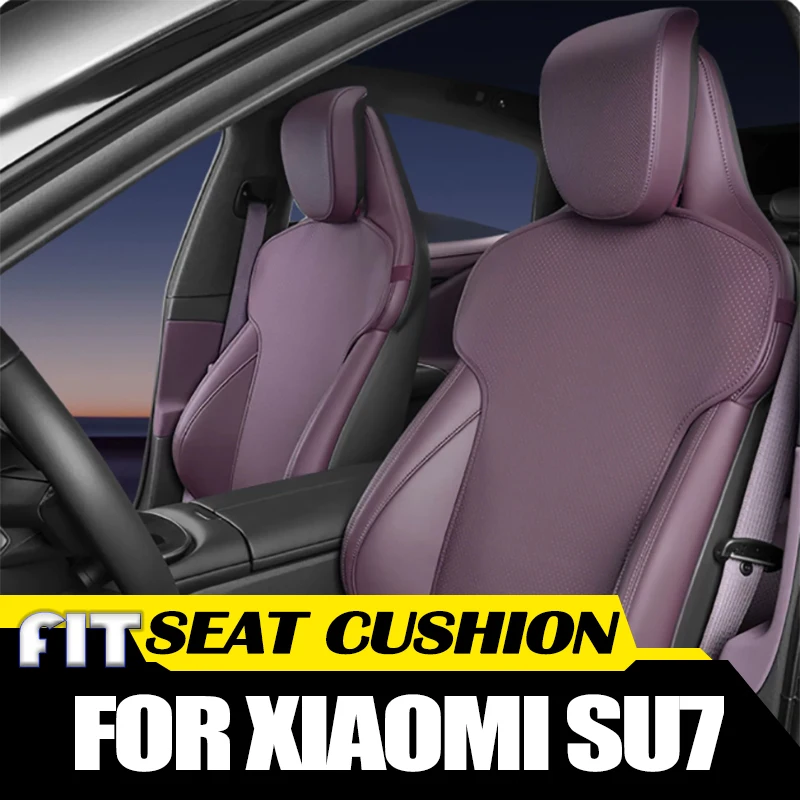 Car Seat Cover Cushion Fit for Xiaomi SU7 Modified Car Four Season Universal Anti Pollution Nappa Leather Ventilated Cushion