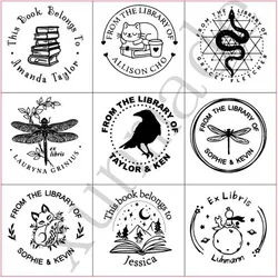 Personalized Ex Libris Stamp Custom photosensitive cat ink stamp for EXLIBRIS book Self Inking for invitation address stamp