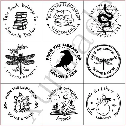 Штамп-печать Ex Libris с котиком для книг — внешний вид товара