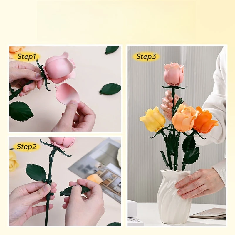 Keeppley Bouwstenen Bloem Bouwstenen Roos Planten Meisje Cadeau Montage Bouwstenen Speelgoed Cadeau