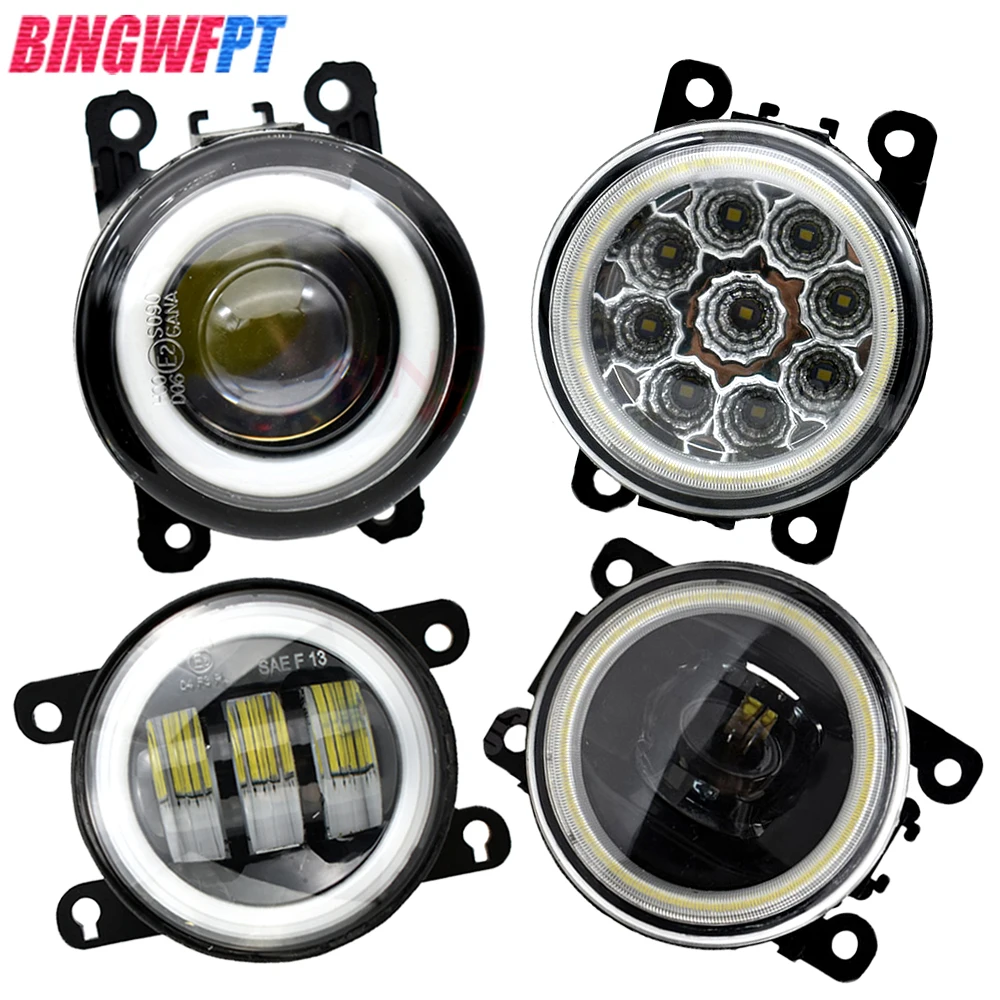 Angel Eye Fog Light Car LED Fog Lamp DRL 12V For Peugeot Partner Tepee 2012 2013 2014 2015 2016 2017 2018 2019 2020 2021 2022