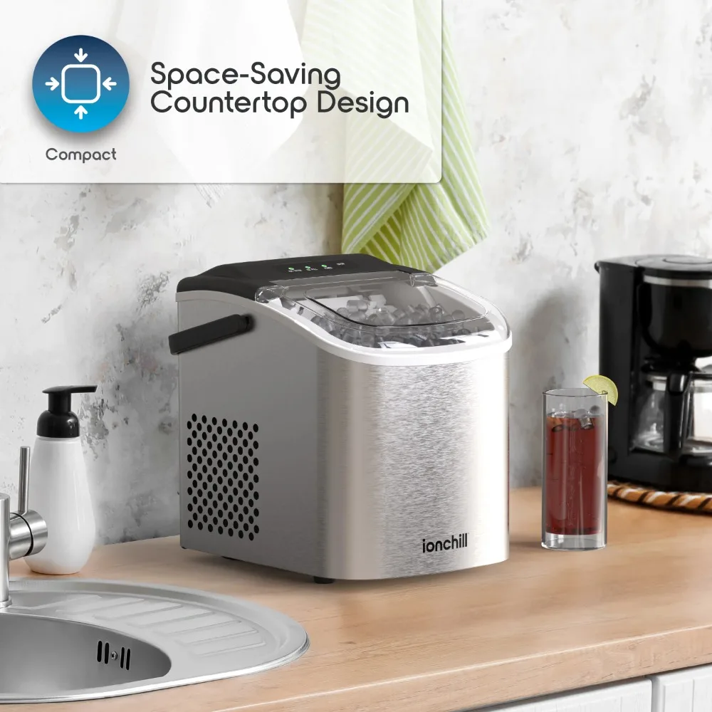 Quick Cube Ice Machine, 26lbs/24hrs Portable Countertop Bullet Cubed Ice Maker