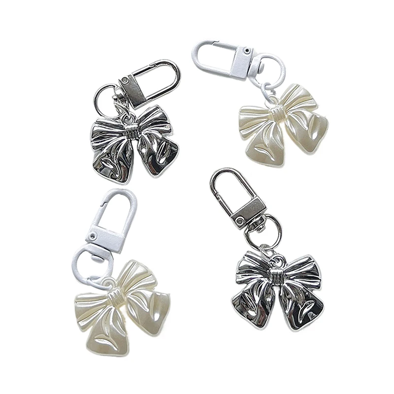 1PCS Einfache Stil Y2K Bogen Schlüsselbund Vintage Bowknot Schlüsselring Mode Tasche Anhänger Rucksack Hängen DIY Zubehör