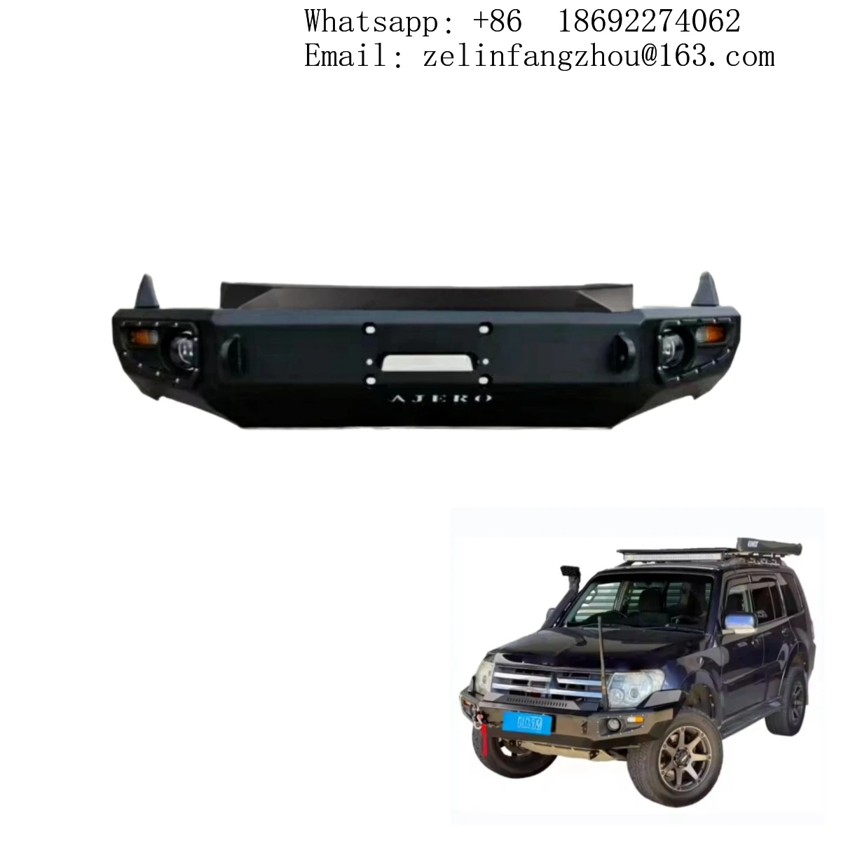 

Steel Front Bumper Kit w/ Tow Hook Cut-Outs Fit For Pajero V93 V97 Montero V80 V90 Off-Road Heavy Duty