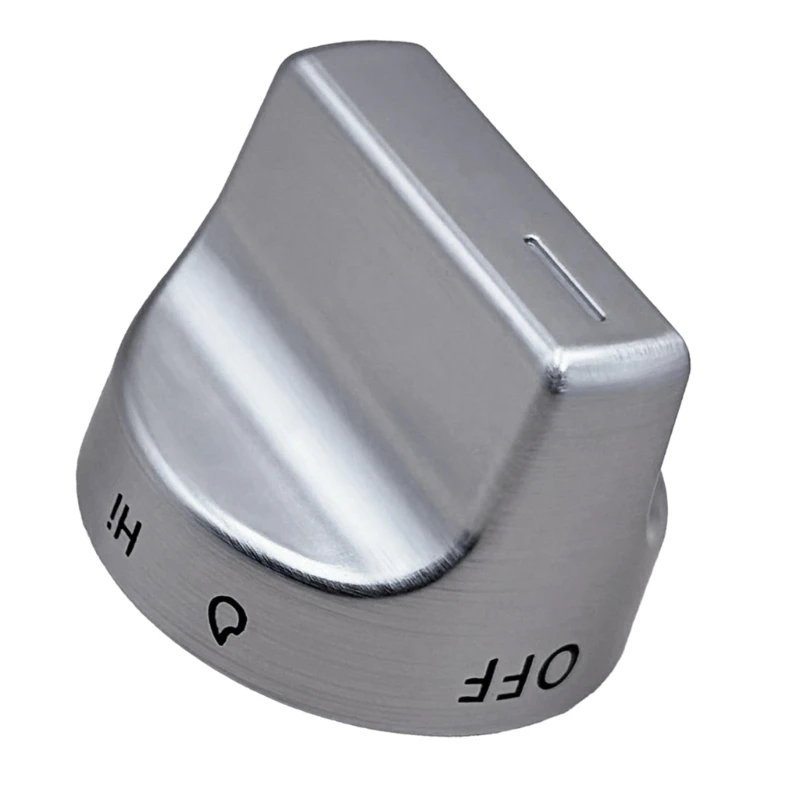 Stainless Steel Control Knob W11188749 for Stove Settings with Wipe-Clean Finish and Visible Symbols for Replacing the Unusable