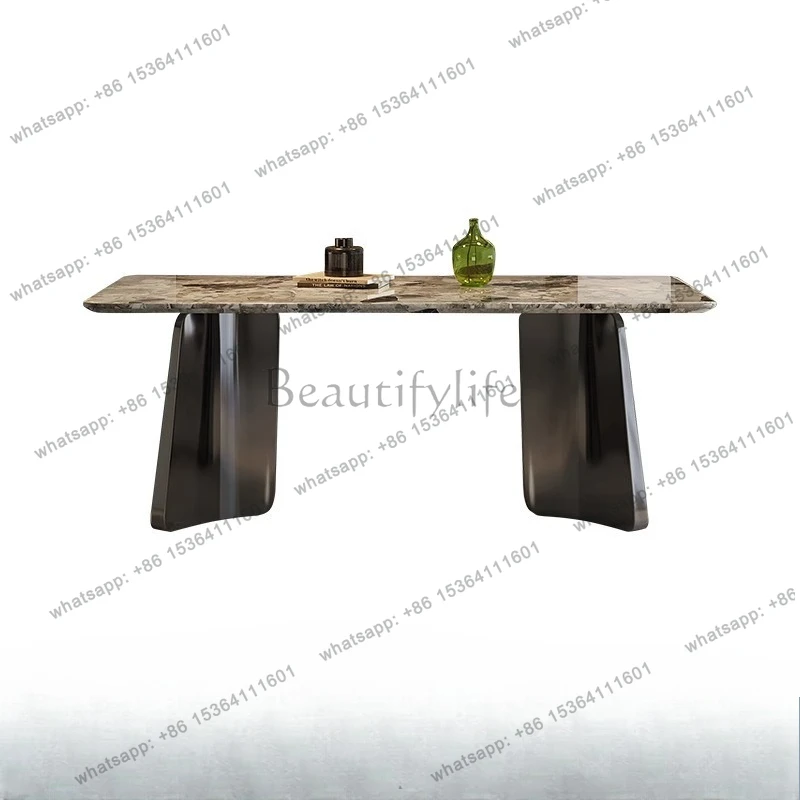 Light luxury high-end marble dining table Modern simple rectangular household dining table
