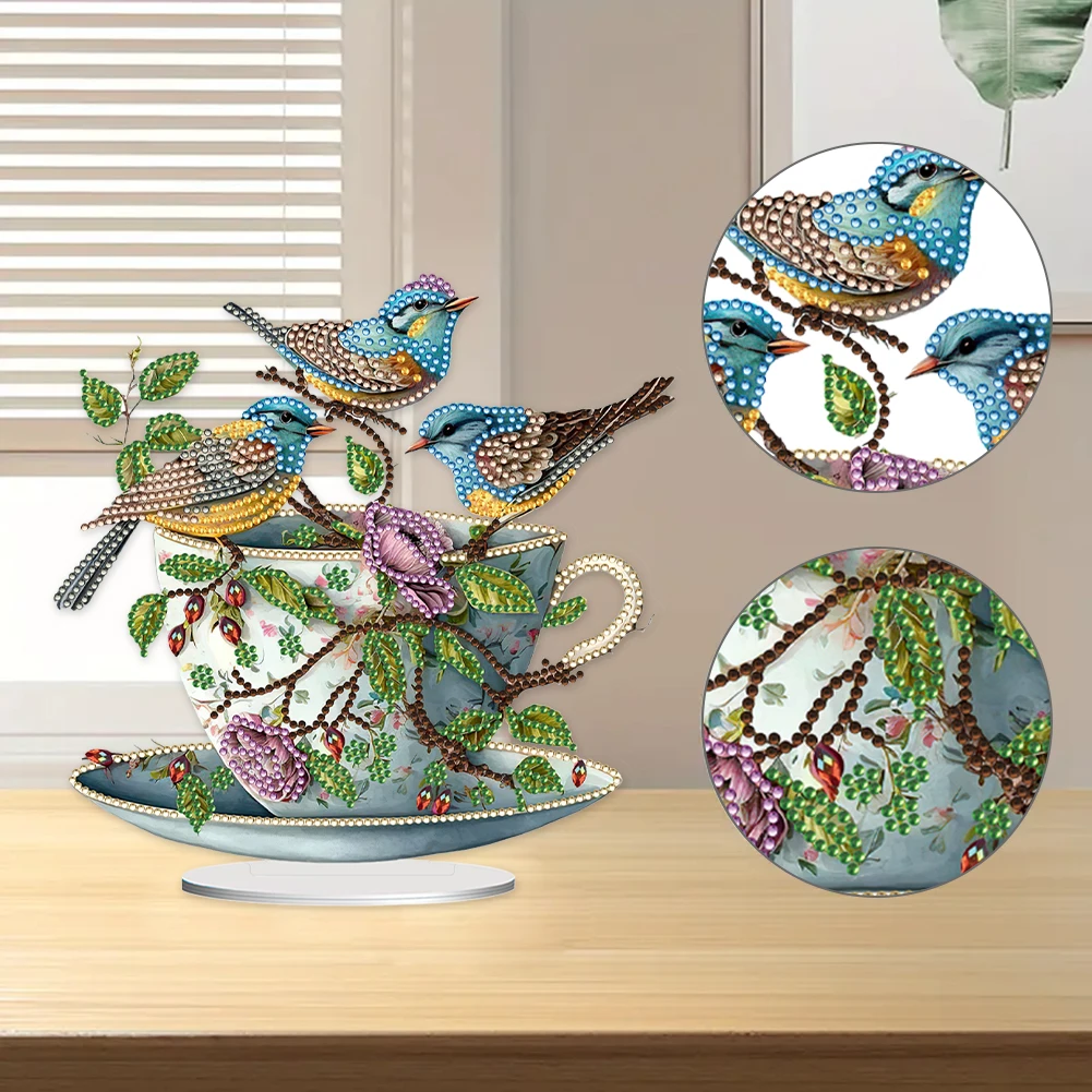 

High-Quality Diamond Painting Ornament Set Table Top Resin Craft Kits for Home Decor Modern Style with Shaped Diamonds