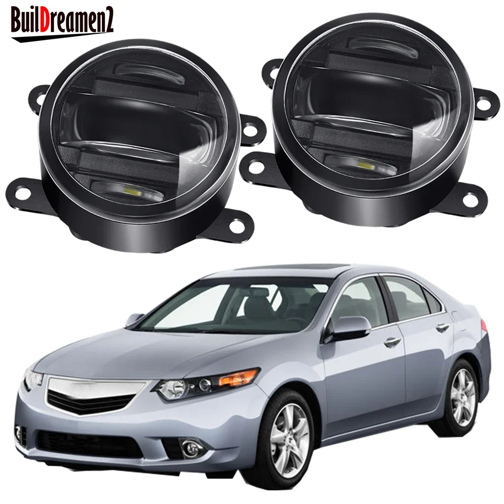 

2IN1 Car Front Bumper LED Fog Light + DRL 30W 4000LM Aluminum Fog Daytime Running Lamp H11 12V For Acura TSX 2011 2012 2013 2014