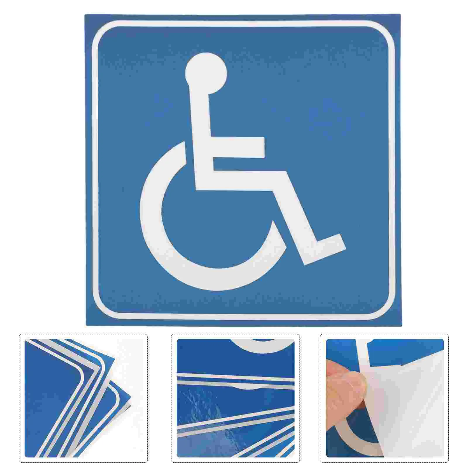 Impermeável PVC Auto-Adesivo Símbolo Cadeira de Rodas Adesivo, Deficientes Decalques, Handicap Sign, 4 Folhas