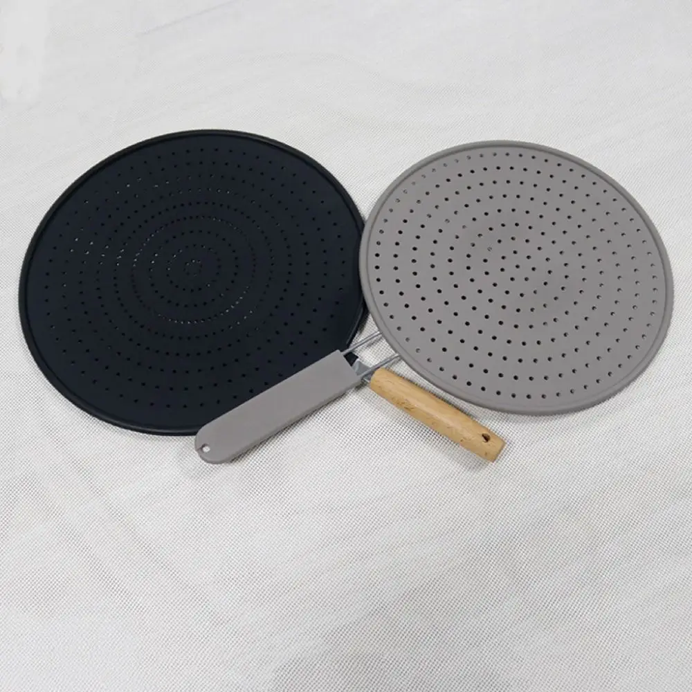 Heat Resistant Kitchen Splash Plate Splash-proof with Handle Oil Splash Cover Hollow Out Scald Proof Oil Splatter Guard
