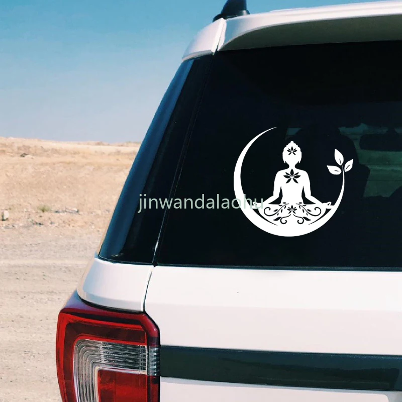 Buda Chakra Paz Amor Buenas Vibes Pegatina de pegamento de PVC Decoración de ventana de coche, Calcomanías para computadora portátil de Mandala Zentangle - Adhesivo de vinilo duradero