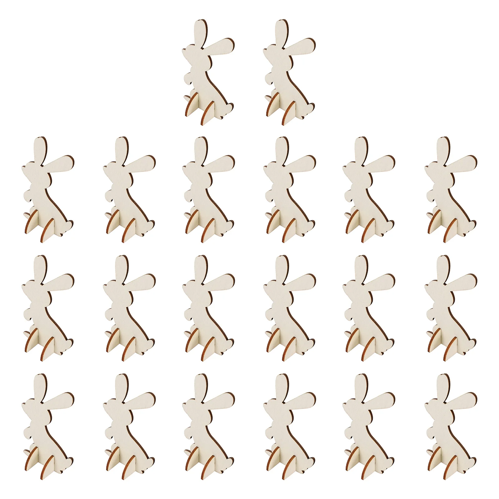 

20 Pcs Wooden Easter Bunny Decorations DIY Crafts Supplies Kids Toys Rabbit naments Sewing Accessories Easter Style Festival