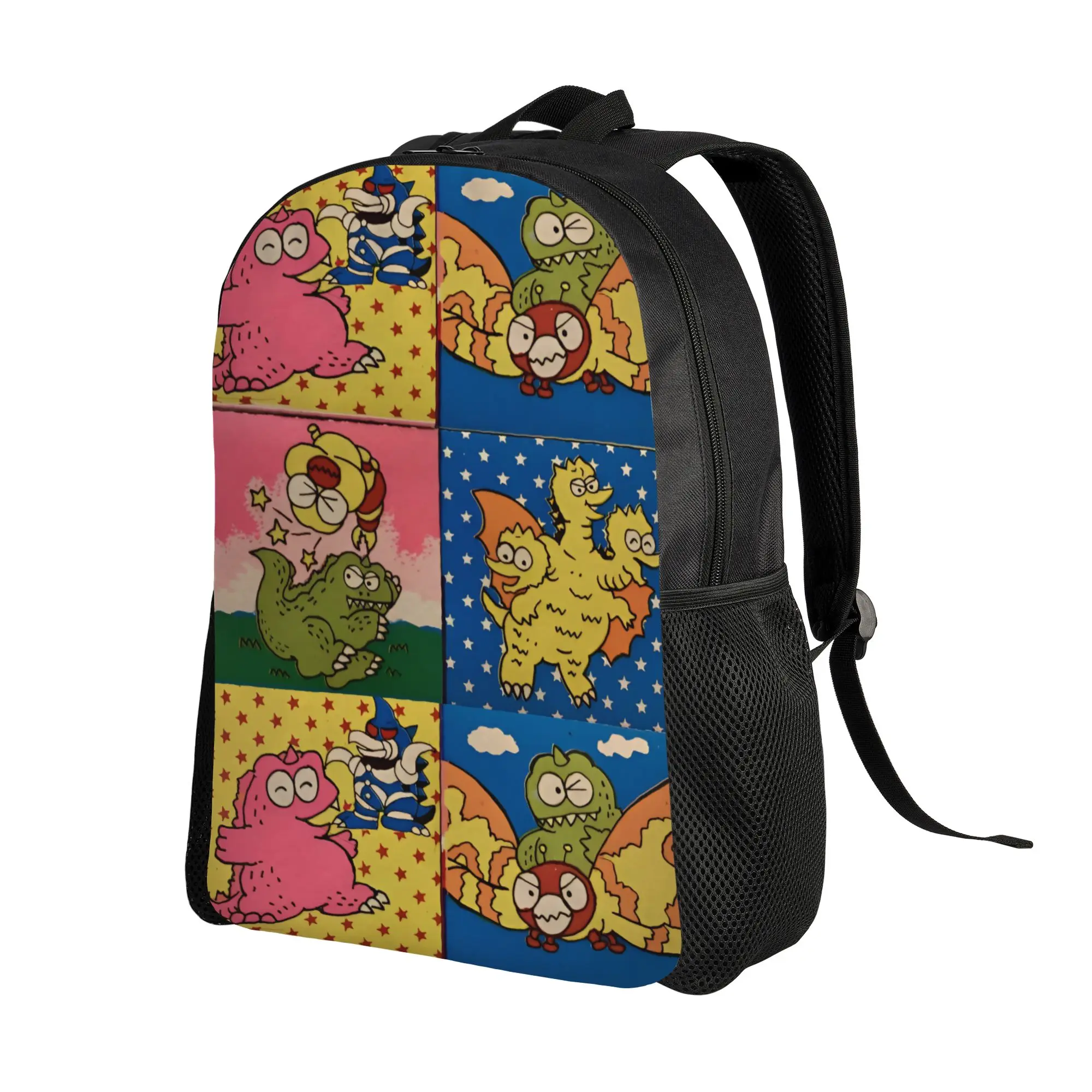 Chibi Monster Island Buddies Teenage Backpack Sports High School Business 80s Daypack for Men Women Laptop Computer Canvas Bags