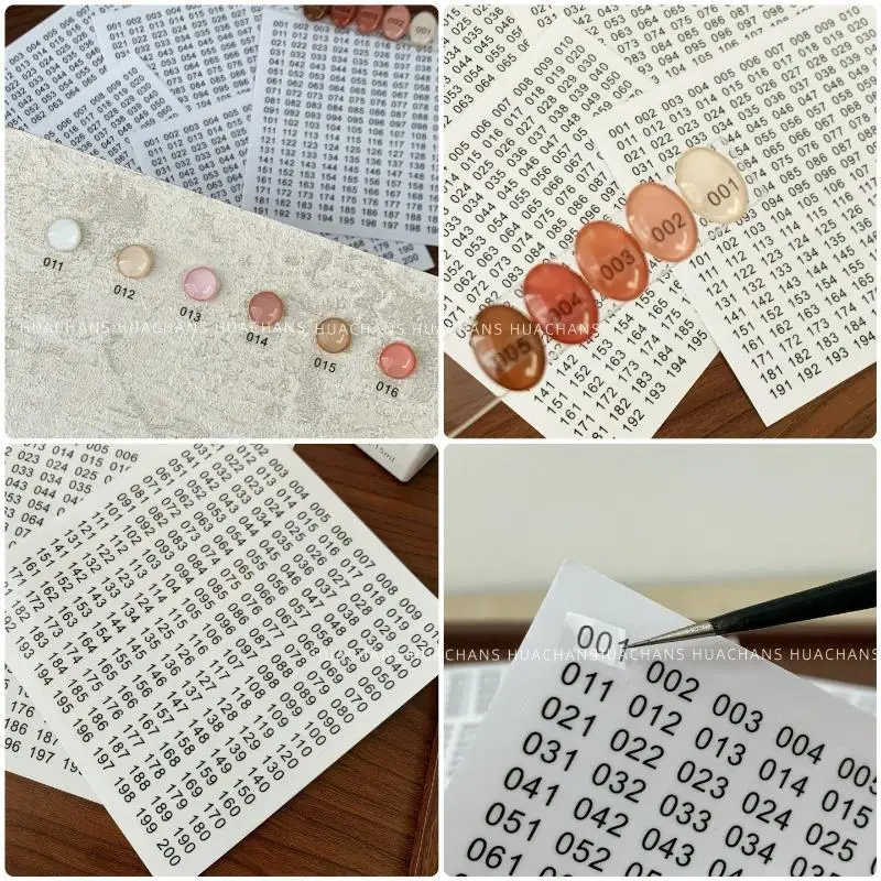1-200 Waterproof Transparent Number Sticker Label For Nail Polish Color Gel Varnish Marking Digital Label Sticker Manicure Tools
