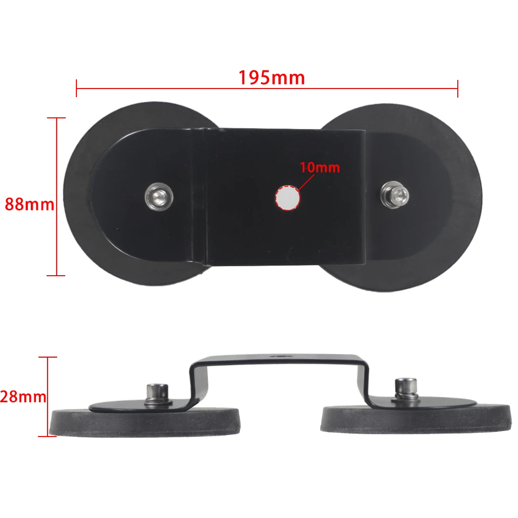 2PCS D66mm D88mm Dual Magnet Basis Gummi Halterung Magnetische Montage M10 Schraube Loch für Kamera Licht Telefon Halter Monitor display – Detail 2