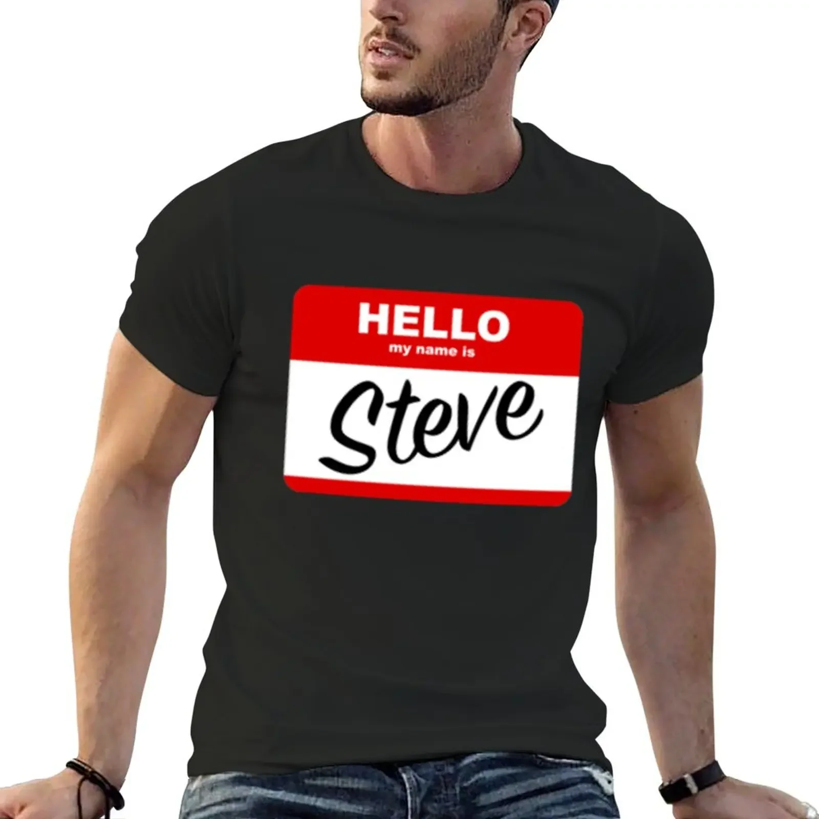 

Hello Steve T-Shirt cute tops aesthetic clothes vintage clothes new edition t shirt for men