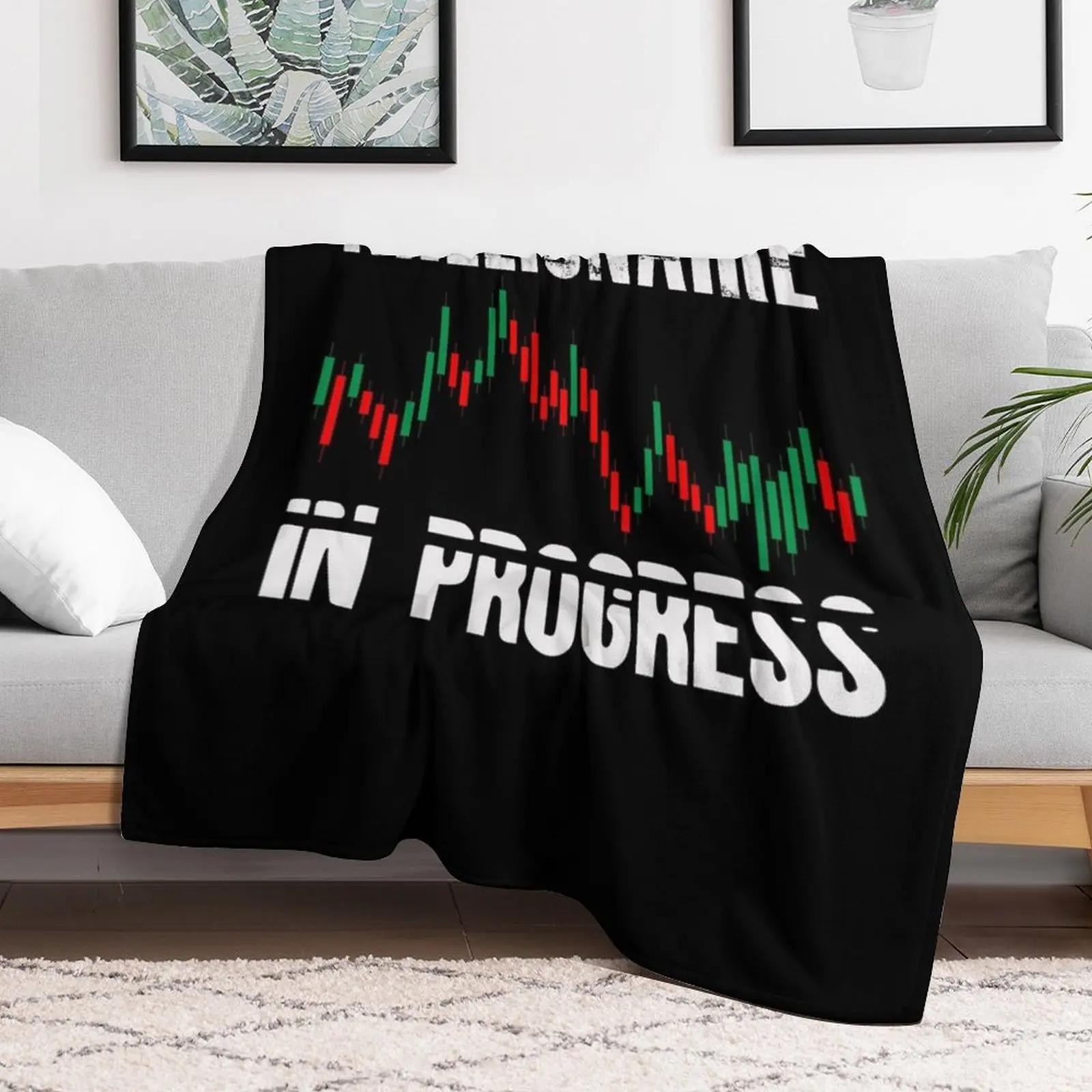 Millionaire In Progress | Daytrader Trader Trading Throw Blanket Blankets For Sofas Multi-Purpose Softest Polar Blankets