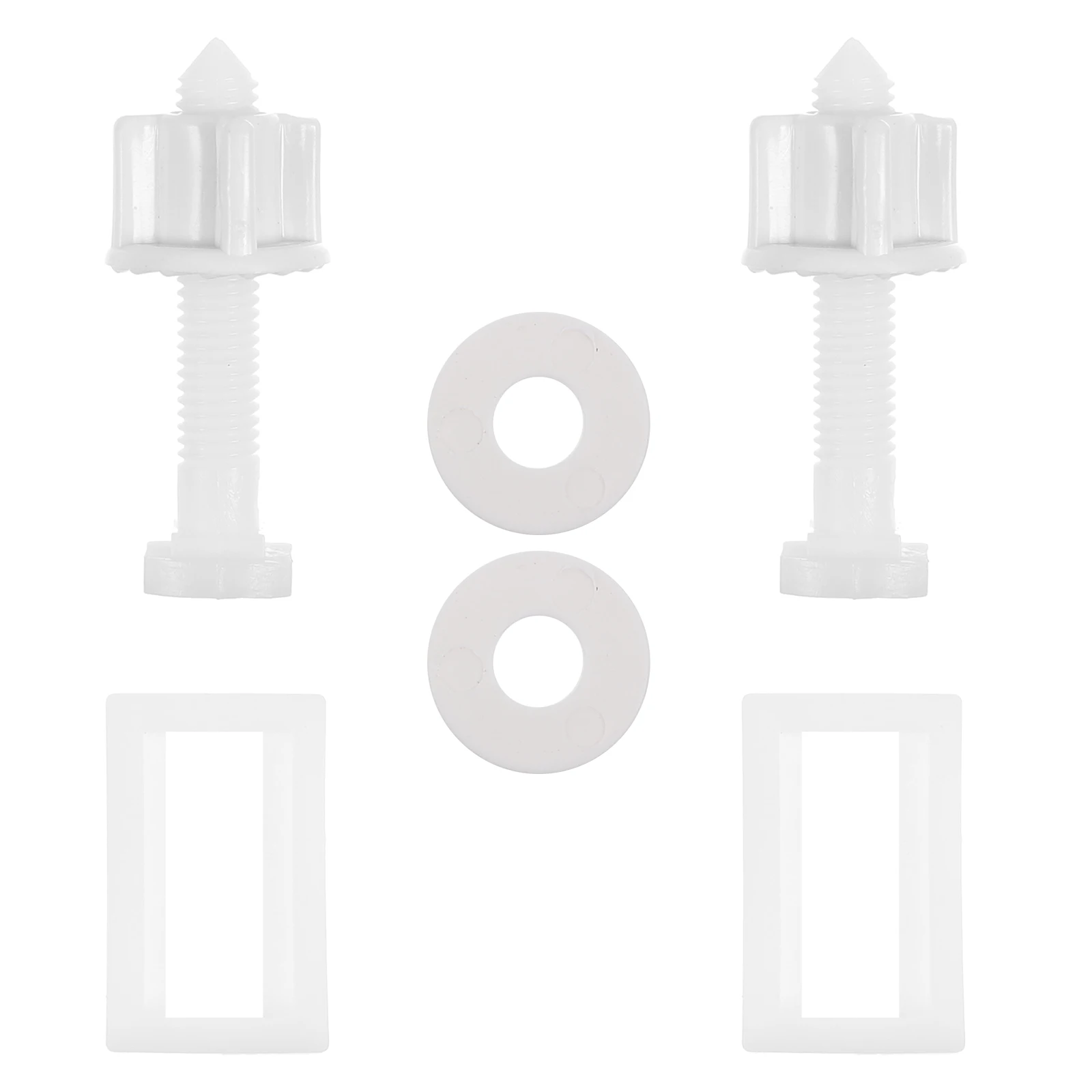 

2 Sets Toilet Seat Screws Nuts Washers Plastic Durable Easy Install Mounting Hardware Kit Replacement Part Bathroom Facility