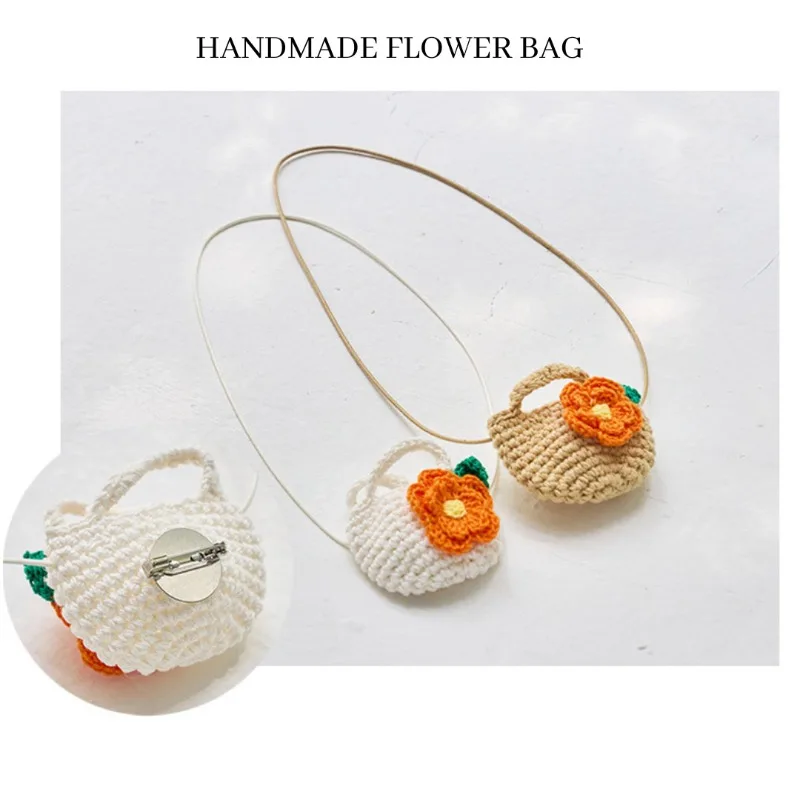 INS Pet Bag Hand-woven Small Flower Crossbody Bag Cute Matching Sunflower Shirt Suspender Skirt Cute Dog Cat Decorations
