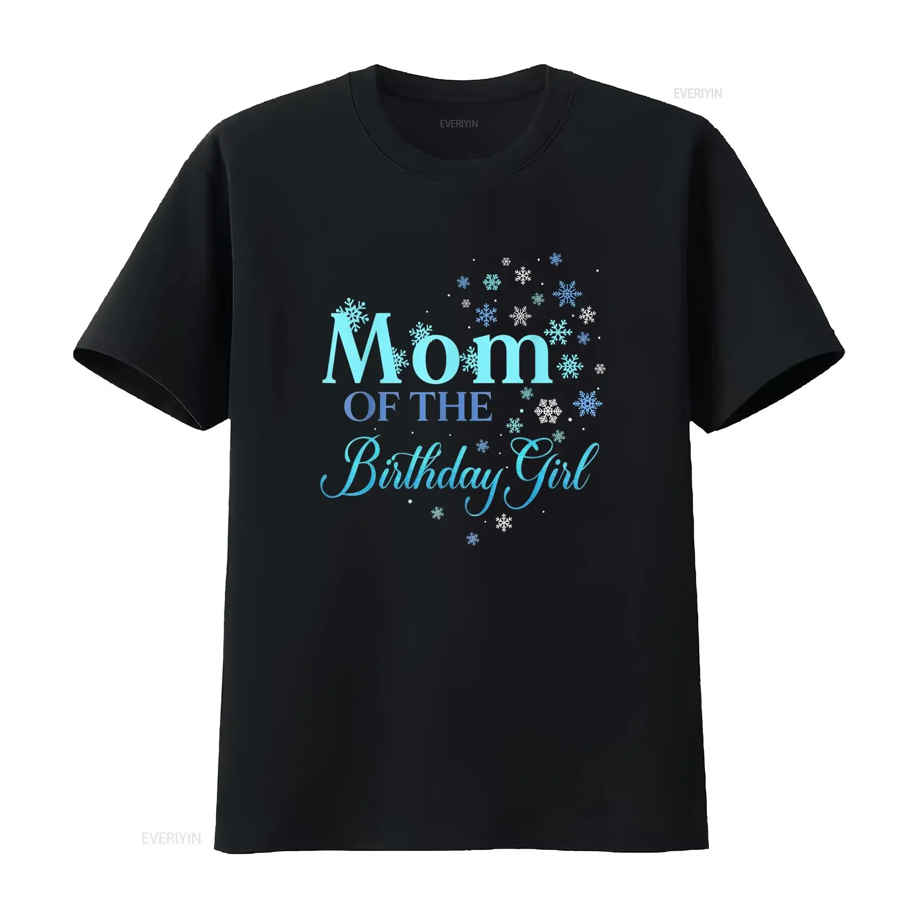 Maglietta Donna Mamma della Festeggiata Stampa Fiocco di Neve Invernale 100 Cotone Taglie S XXXL Nero Blu Completo Casual homme