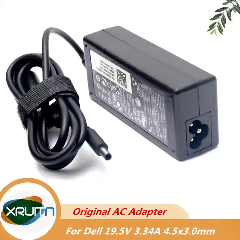 Genuine 19.5V 3.34A 65W laptop charger ac adapter for Dell Vostro 15 3561 3562 3565 3568 3572 3578 5568 5370 XPS 13 9333 9344
