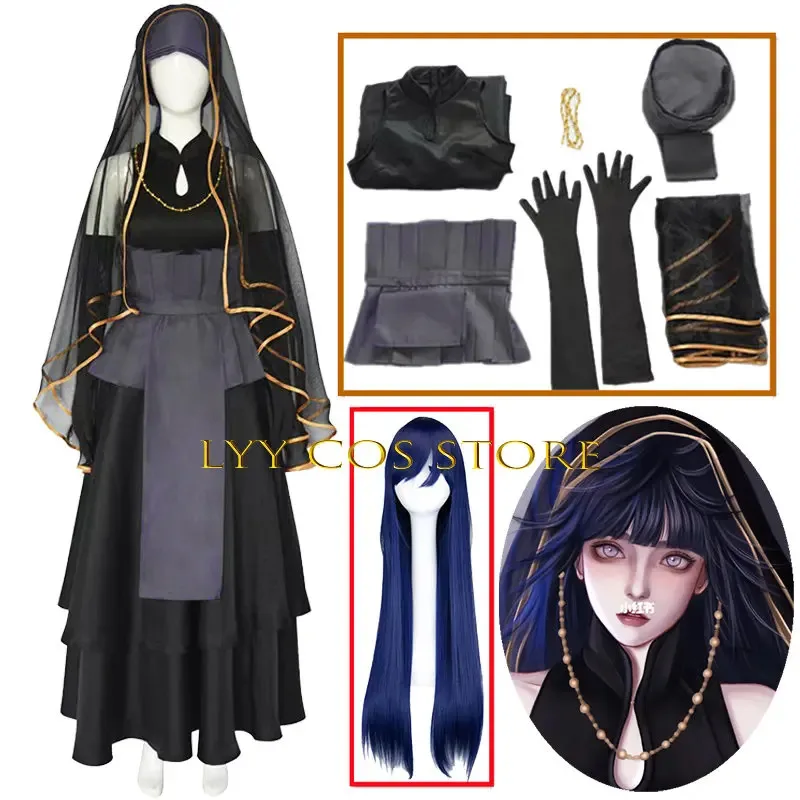 CyHyuga Hinata vestido de novia Cosplay Anime el último vestido Hyuga Hinata Cosplay mujer disfraz negro