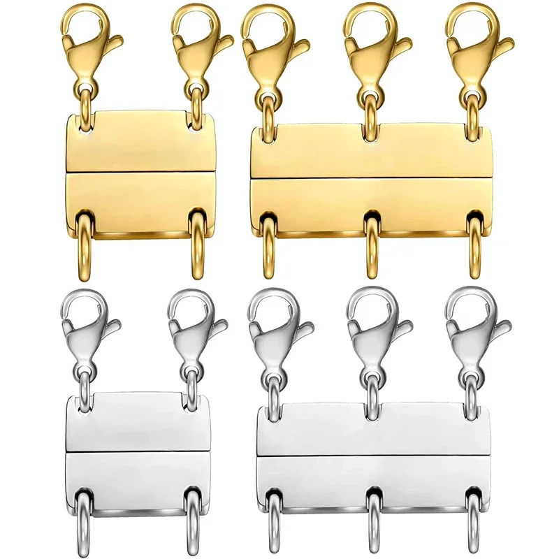 Layered Necklace Clasp 18K Gold and Silver Color Necklace Separator for Layering Multiple Necklace Clasps and Closures for Women