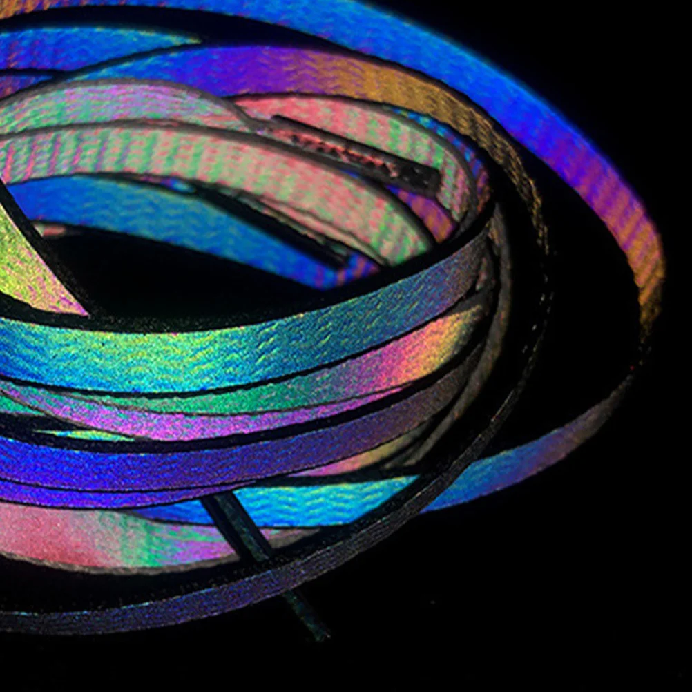 

2Pairs Reflective Shoelaces Fluorescent Creative Shoe Straps Running Exercise Night Visibility Shoe Accessories
