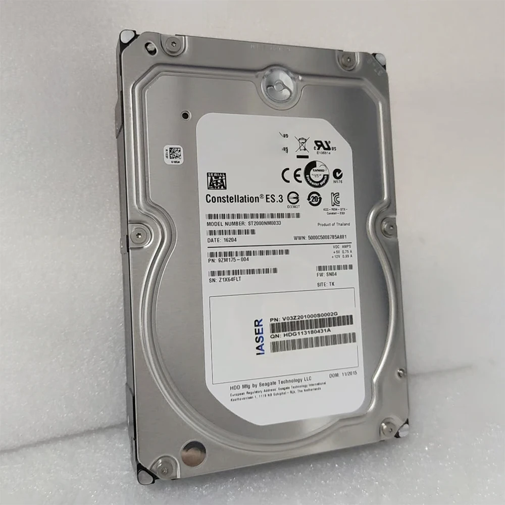 For Seagate ST2000NM0033 2T SATA 7.2K 3.5'' 9ZM175-004 Server Hard Disk HDD