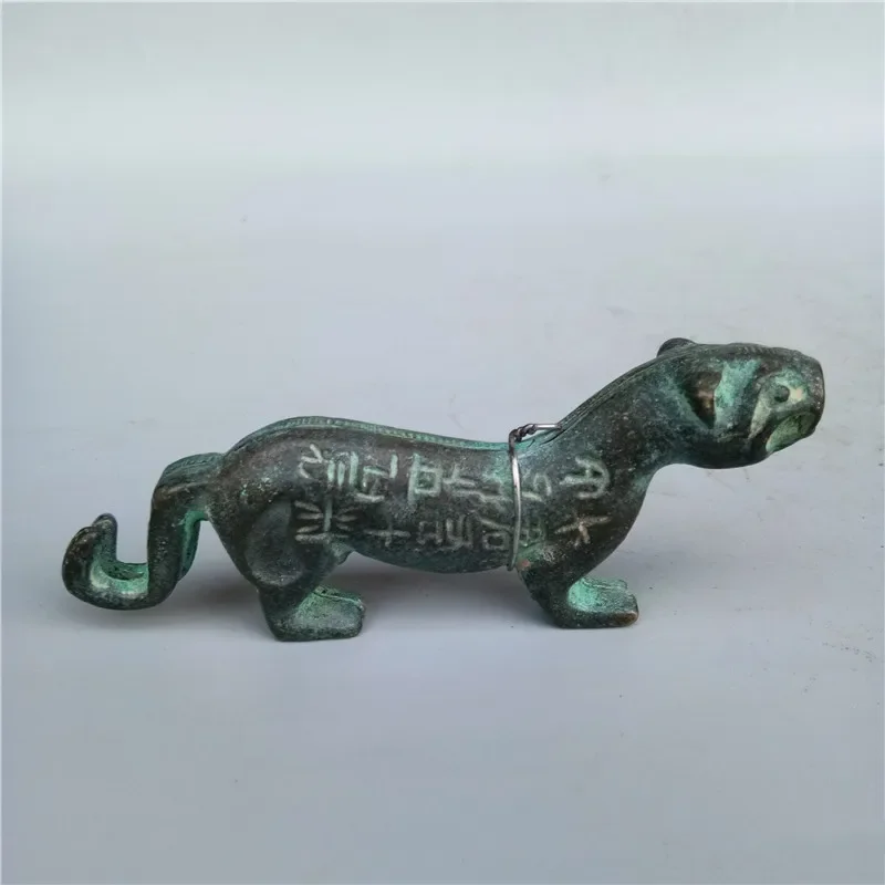 Chinese Old tibet brass Bronze fine Rare Tibet collection tiger-shaped home decoration metal handicraft