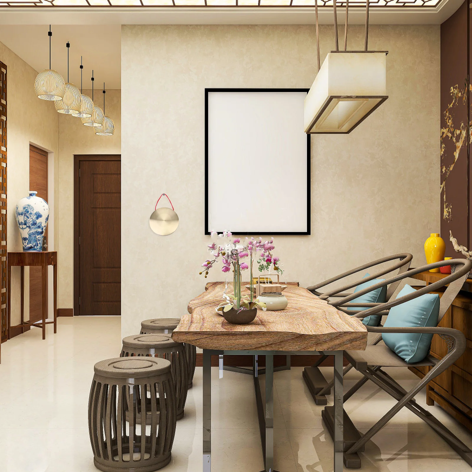 

1Set Copper Gong Hand Gong Opera Percussion Instrument High Pitch Long Sustain Brass Musical Instrument for