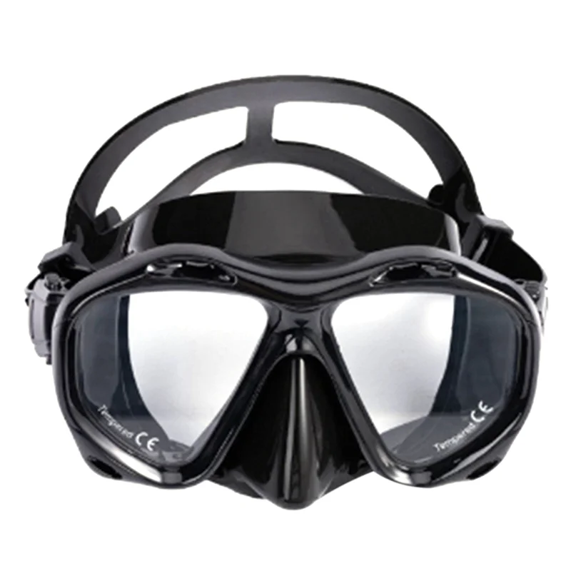 

AUU-Dry Snorkel Set Diving Mask Professional Scuba Swimming Goggles Anti-Leak Anti-Fog Wide View Lenses Adults(Black)