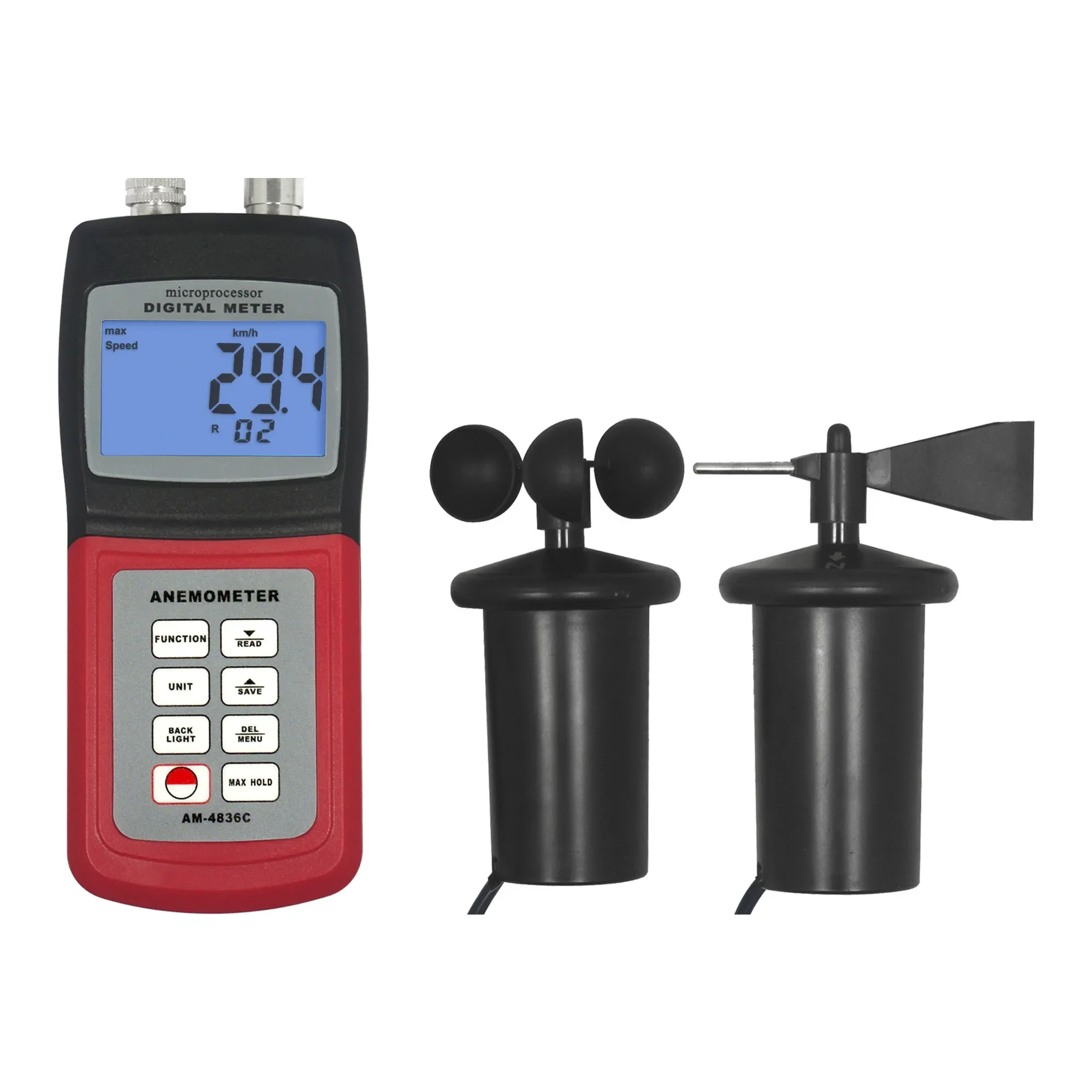 LANDTEK Digital Marine Anemometer 3 cup Wind Speed Meter Device AM4836C