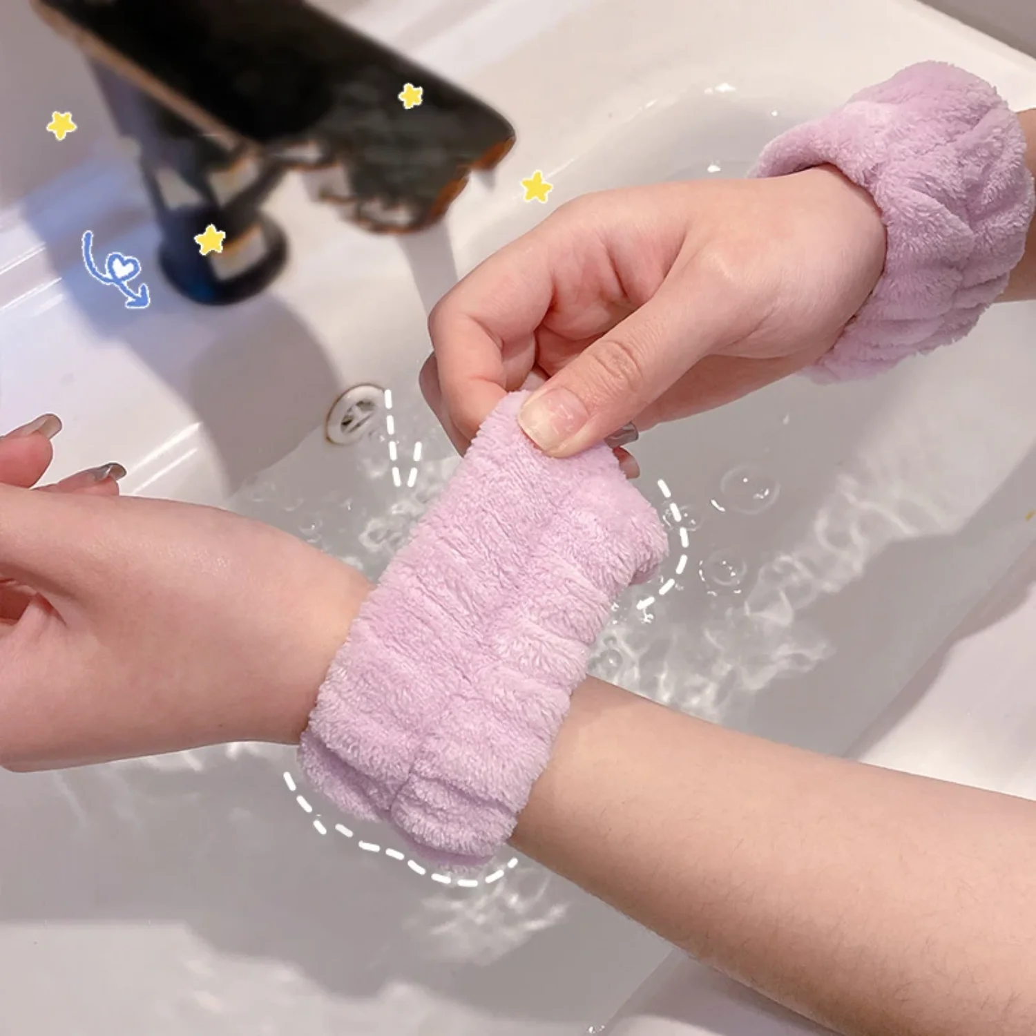 1 Pair Wrist Spa Washband Microfiber Wrist Wash Towel Band Wristbands  Washing Face Absorbent Wristbands Wrist Sweatband