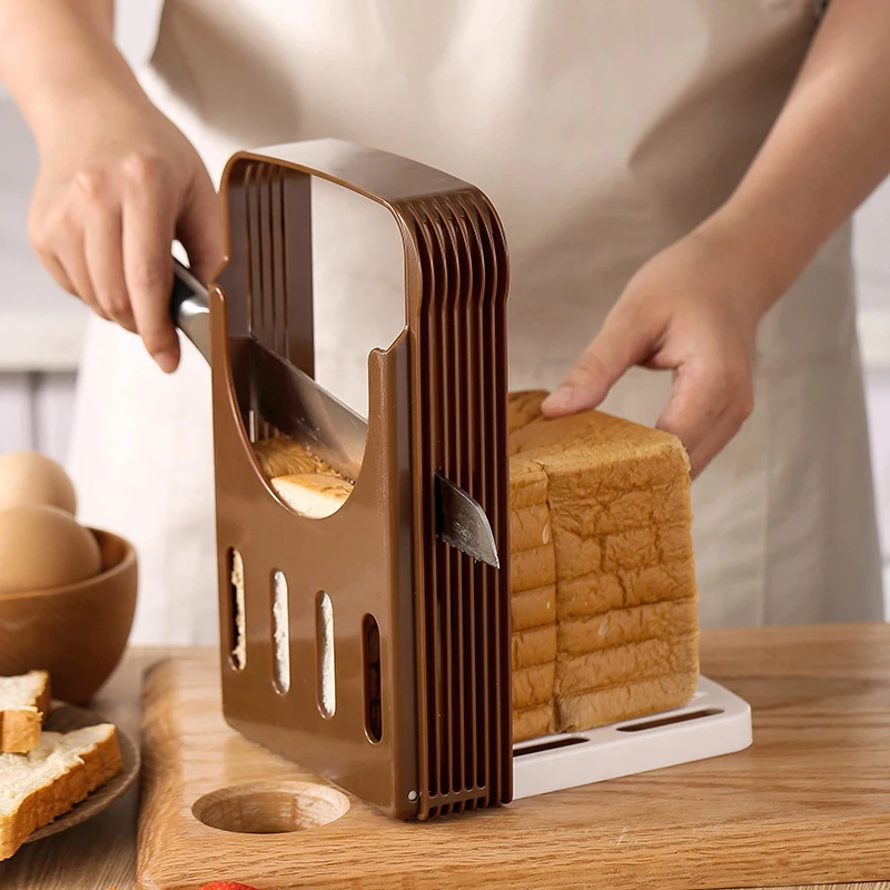 Toast Bread Slicer Stand DIY Foldable Toast Loaf Slicing Machine Multifunctional Bread Cutting Guide Tool for Homemade Bread