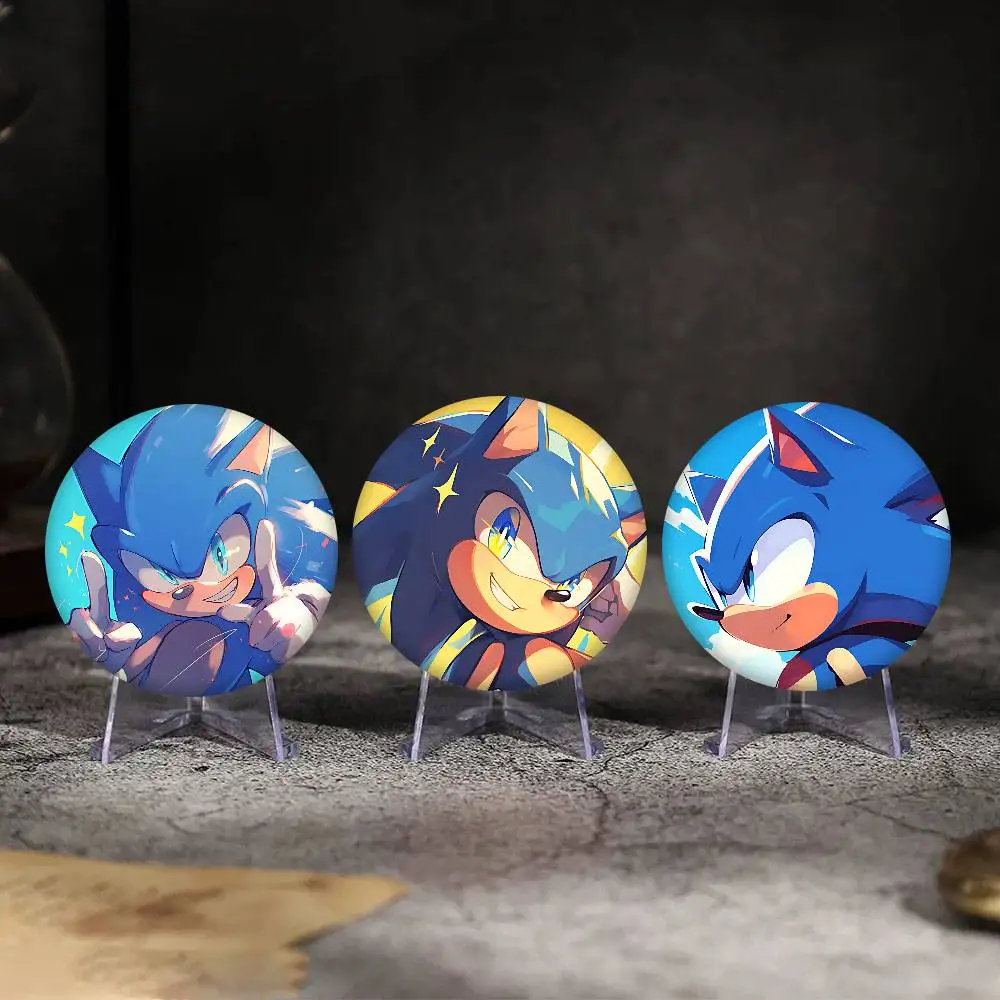 S-Sonic Badges Creative Tinplate Soft Button Pins Animal Icon Brooch Lapel Backpack Badge Accessories Pin