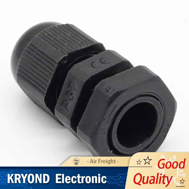 Giunti pressacavi impermeabili in plastica nera PG7 da 10 pezzi