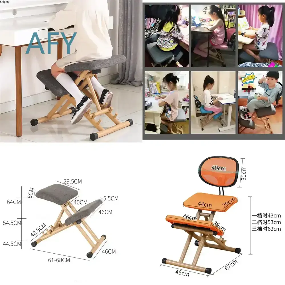 Learning Chair for Villa Furniture Student Dormitory Bedroom Writing Chair Creative Homestay Liftable Kneeling Chair for