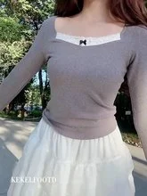 Camisetas de manga comprida das mulheres casual algodão topos fino ajuste confortável primavera diário elegante feminino todos os jogos escritório olhar chique