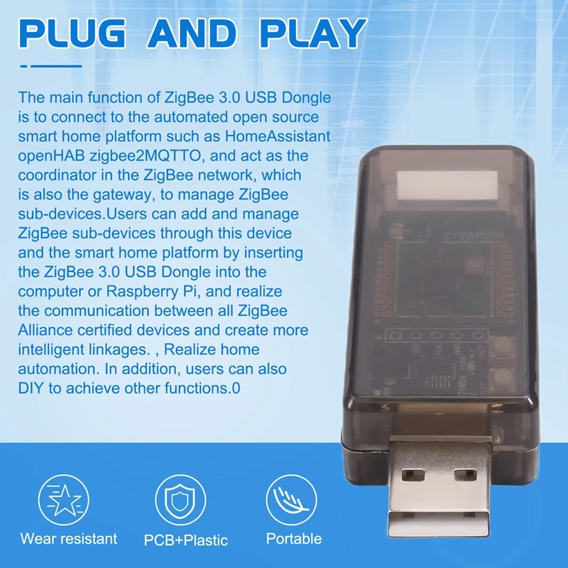 Ewelink Zigbee 3.0 USB Dongle Universal Zigbee Gateway Analyzer Open Source Hub For 2MQTT ZHA EZSP NCP Home Assistant