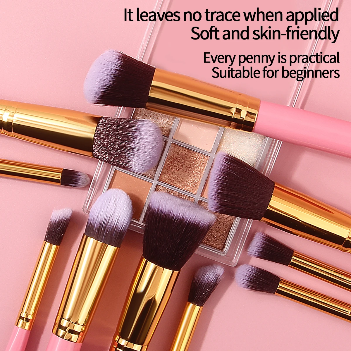 14 STKS High-end multifunctionele losse poederborstel oogschaduwborstel make-upborstelset en zachte driehoekige make-up poederdons