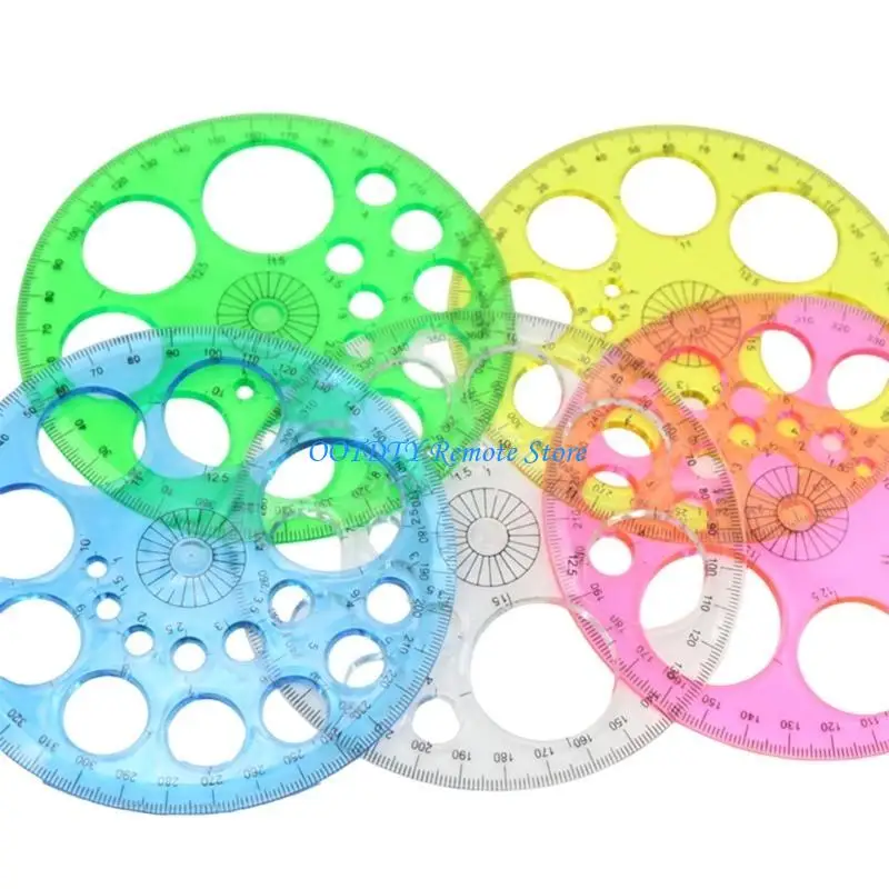  5 Pcs Circle Protractor 360 Degree Circle Template Math Protractor for Student
