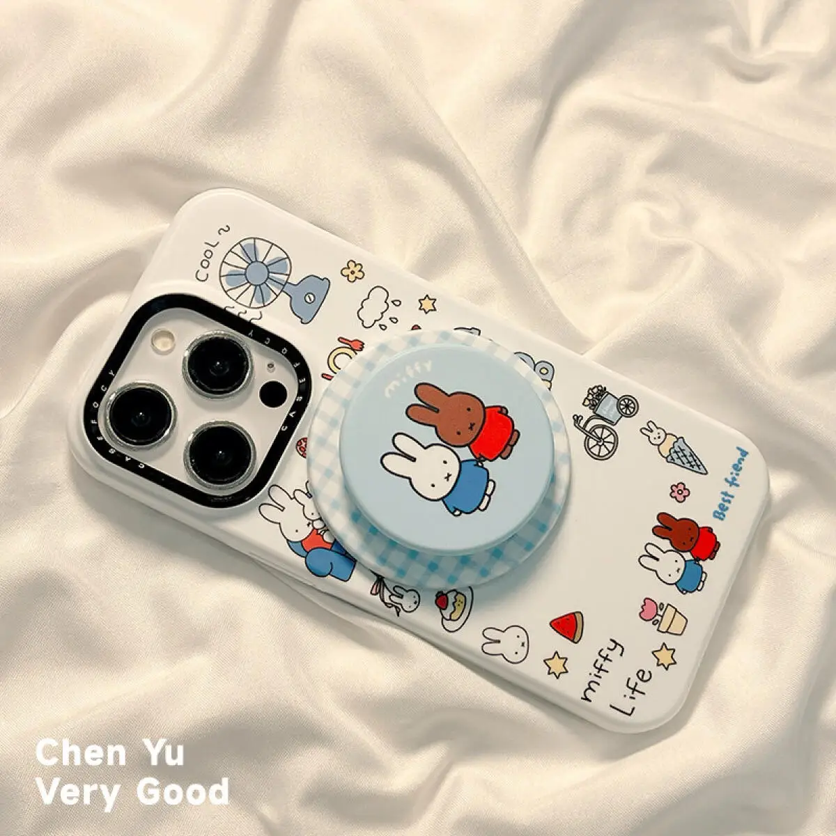 

Кронштейн Miffy Rabbit, магнитное притяжение, подходит для чехла для телефона Apple, Iphone 16, 17 Pro Max, полный пакет с защитой от падения, защитный чехол