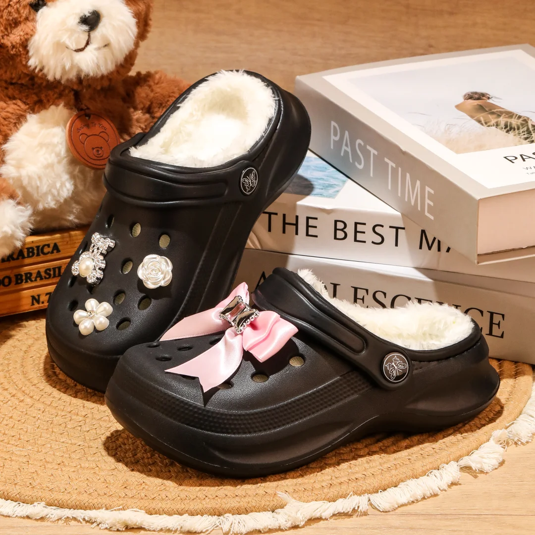 Kinder-Clogs und -Mules mit Fellfutter, leichte Garten-Schuhe mit Baumwollfutter, warme Hausschuhe für Jungen, Mädchen und Kleinkinder, 168. – Detail 13