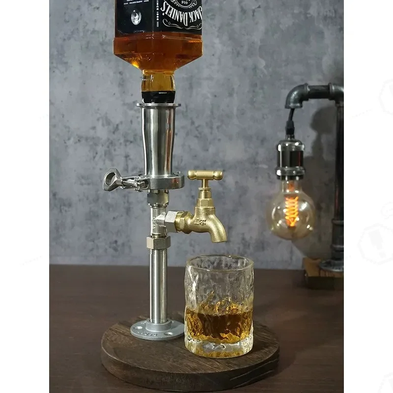 Industrial Style Retro Red Wine Rack and Dispenser Stainless Steel 304 for Cafe Bar Pour